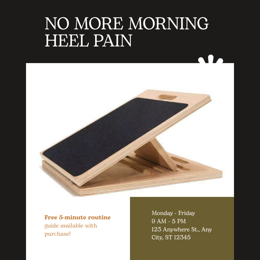 No more morning heel pain - Solea slant board infographic